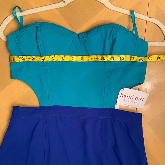 Blue multi color bustier dress - Picture 4 of 5